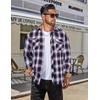 image:imageCOOFANDY Mens Fall Plaid Button Down Shirt Long Sleeve Casual Cowboy Work Shirts Lightweight Flannel Shirts Two PocketPlaidpurple
