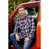 image:imageCOOFANDY Mens Fall Plaid Button Down Shirt Long Sleeve Casual Cowboy Work Shirts Lightweight Flannel Shirts Two PocketPlaidpurple