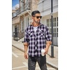 image:imageCOOFANDY Mens Fall Plaid Button Down Shirt Long Sleeve Casual Cowboy Work Shirts Lightweight Flannel Shirts Two PocketPlaidpurple