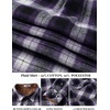 image:imageCOOFANDY Mens Fall Plaid Button Down Shirt Long Sleeve Casual Cowboy Work Shirts Lightweight Flannel Shirts Two PocketPlaidpurple