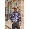 image:imageCOOFANDY Mens Fall Plaid Button Down Shirt Long Sleeve Casual Cowboy Work Shirts Lightweight Flannel Shirts Two PocketPlaidpurple