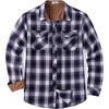 image:imageCOOFANDY Mens Fall Plaid Button Down Shirt Long Sleeve Casual Cowboy Work Shirts Lightweight Flannel Shirts Two PocketPlaidpurple