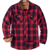 image:imageCOOFANDY Mens Fall Plaid Button Down Shirt Long Sleeve Casual Cowboy Work Shirts Lightweight Flannel Shirts Two PocketPlaidred