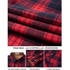 image:imageCOOFANDY Mens Fall Plaid Button Down Shirt Long Sleeve Casual Cowboy Work Shirts Lightweight Flannel Shirts Two PocketPlaidred