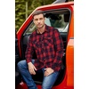image:imageCOOFANDY Mens Fall Plaid Button Down Shirt Long Sleeve Casual Cowboy Work Shirts Lightweight Flannel Shirts Two PocketPlaidred