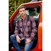 image:imageCOOFANDY Mens Fall Plaid Button Down Shirt Long Sleeve Casual Cowboy Work Shirts Lightweight Flannel Shirts Two PocketPlaidred Navy White