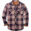 image:imageCOOFANDY Mens Fall Plaid Button Down Shirt Long Sleeve Casual Cowboy Work Shirts Lightweight Flannel Shirts Two PocketPlaidvibrant Orange