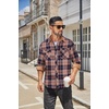 image:imageCOOFANDY Mens Fall Plaid Button Down Shirt Long Sleeve Casual Cowboy Work Shirts Lightweight Flannel Shirts Two PocketPlaidvibrant Orange