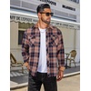 image:imageCOOFANDY Mens Fall Plaid Button Down Shirt Long Sleeve Casual Cowboy Work Shirts Lightweight Flannel Shirts Two PocketPlaidvibrant Orange