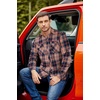 image:imageCOOFANDY Mens Fall Plaid Button Down Shirt Long Sleeve Casual Cowboy Work Shirts Lightweight Flannel Shirts Two PocketPlaidvibrant Orange
