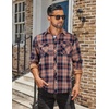 image:imageCOOFANDY Mens Fall Plaid Button Down Shirt Long Sleeve Casual Cowboy Work Shirts Lightweight Flannel Shirts Two PocketPlaidvibrant Orange