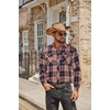 image:imageCOOFANDY Mens Fall Plaid Button Down Shirt Long Sleeve Casual Cowboy Work Shirts Lightweight Flannel Shirts Two PocketPlaidvibrant Orange