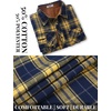 image:imageCOOFANDY Mens Fall Plaid Button Down Shirt Long Sleeve Casual Cowboy Work Shirts Lightweight Flannel Shirts Two PocketPlaidyellow Navy Plaid