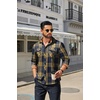 image:imageCOOFANDY Mens Fall Plaid Button Down Shirt Long Sleeve Casual Cowboy Work Shirts Lightweight Flannel Shirts Two PocketPlaidyellow Navy Plaid