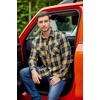 image:imageCOOFANDY Mens Fall Plaid Button Down Shirt Long Sleeve Casual Cowboy Work Shirts Lightweight Flannel Shirts Two PocketPlaidyellow Navy Plaid