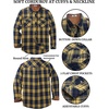image:imageCOOFANDY Mens Fall Plaid Button Down Shirt Long Sleeve Casual Cowboy Work Shirts Lightweight Flannel Shirts Two PocketPlaidyellow Navy Plaid