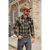 image:imageCOOFANDY Mens Fall Plaid Button Down Shirt Long Sleeve Casual Cowboy Work Shirts Lightweight Flannel Shirts Two PocketPlaidyellow Navy Plaid