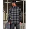 image:imageCOOFANDY Mens Flannel Plaid Shirts Long Sleeve Casual Button Down Cotton Shirt with PocketBlack Grey Plaid