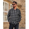 image:imageCOOFANDY Mens Flannel Plaid Shirts Long Sleeve Casual Button Down Cotton Shirt with PocketBlack Grey Plaid
