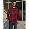image:imageCOOFANDY Mens Flannel Plaid Shirts Long Sleeve Casual Button Down Cotton Shirt with PocketBlack Red Plaid