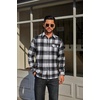 image:imageCOOFANDY Mens Flannel Plaid Shirts Long Sleeve Casual Button Down Cotton Shirt with PocketBlack White Plaid