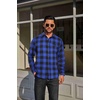 image:imageCOOFANDY Mens Flannel Plaid Shirts Long Sleeve Casual Button Down Cotton Shirt with PocketBlue Black Plaid