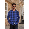 image:imageCOOFANDY Mens Flannel Plaid Shirts Long Sleeve Casual Button Down Cotton Shirt with PocketBlue Black Plaid