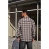 image:imageCOOFANDY Mens Flannel Plaid Shirts Long Sleeve Casual Button Down Cotton Shirt with PocketBrown White Plaid