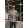image:imageCOOFANDY Mens Flannel Plaid Shirts Long Sleeve Casual Button Down Cotton Shirt with PocketBrown White Plaid