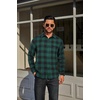 image:imageCOOFANDY Mens Flannel Plaid Shirts Long Sleeve Casual Button Down Cotton Shirt with PocketGreen Black Plaid