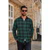 image:imageCOOFANDY Mens Flannel Plaid Shirts Long Sleeve Casual Button Down Cotton Shirt with PocketGreen Black Plaid