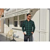 image:imageCOOFANDY Mens Flannel Plaid Shirts Long Sleeve Casual Button Down Cotton Shirt with PocketGreen Black Plaid