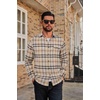 image:imageCOOFANDY Mens Flannel Plaid Shirts Long Sleeve Casual Button Down Cotton Shirt with PocketKhaki Black Plaid