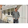 image:imageCOOFANDY Mens Flannel Plaid Shirts Long Sleeve Casual Button Down Cotton Shirt with PocketNavy Green Plaid
