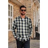 image:imageCOOFANDY Mens Flannel Plaid Shirts Long Sleeve Casual Button Down Cotton Shirt with PocketNavy Green Plaid