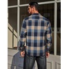 image:imageCOOFANDY Mens Flannel Plaid Shirts Long Sleeve Casual Button Down Cotton Shirt with PocketNavy Khaki Plaid