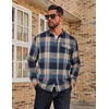 image:imageCOOFANDY Mens Flannel Plaid Shirts Long Sleeve Casual Button Down Cotton Shirt with PocketNavy Khaki Plaid
