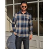 image:imageCOOFANDY Mens Flannel Plaid Shirts Long Sleeve Casual Button Down Cotton Shirt with PocketNavy Khaki Plaid