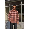 image:imageCOOFANDY Mens Flannel Plaid Shirts Long Sleeve Casual Button Down Cotton Shirt with PocketOrange Black Plaid