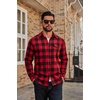image:imageCOOFANDY Mens Flannel Plaid Shirts Long Sleeve Casual Button Down Cotton Shirt with PocketRed Black Plaid