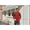 image:imageCOOFANDY Mens Flannel Plaid Shirts Long Sleeve Casual Button Down Cotton Shirt with PocketRed Black Plaid