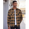 image:imageCOOFANDY Mens Flannel Plaid Shirts Long Sleeve Casual Button Down Shirt with PocketsBlack Brown
