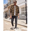 image:imageCOOFANDY Mens Flannel Plaid Shirts Long Sleeve Casual Button Down Shirt with PocketsBlack Brown