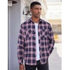 image:imageCOOFANDY Mens Flannel Plaid Shirts Long Sleeve Casual Button Down Shirt with PocketsBlack Pink Plaid