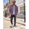 image:imageCOOFANDY Mens Flannel Plaid Shirts Long Sleeve Casual Button Down Shirt with PocketsBlack Pink Plaid