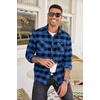 image:imageCOOFANDY Mens Flannel Plaid Shirts Long Sleeve Casual Button Down Shirt with PocketsBlue