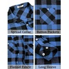 image:imageCOOFANDY Mens Flannel Plaid Shirts Long Sleeve Casual Button Down Shirt with PocketsBlue