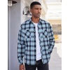 image:imageCOOFANDY Mens Flannel Plaid Shirts Long Sleeve Casual Button Down Shirt with PocketsBlue Black Plaid