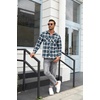 image:imageCOOFANDY Mens Flannel Plaid Shirts Long Sleeve Casual Button Down Shirt with PocketsBlue White