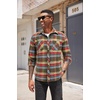 image:imageCOOFANDY Mens Flannel Plaid Shirts Long Sleeve Casual Button Down Shirt with PocketsBrown Red